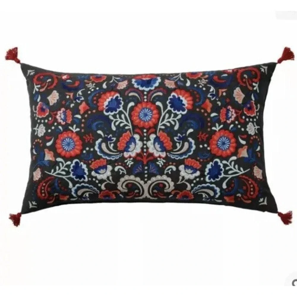 IKEA‎ SKOGSKORN cushion Cover 26x16 Inches dark grey/multicolor Cover Only